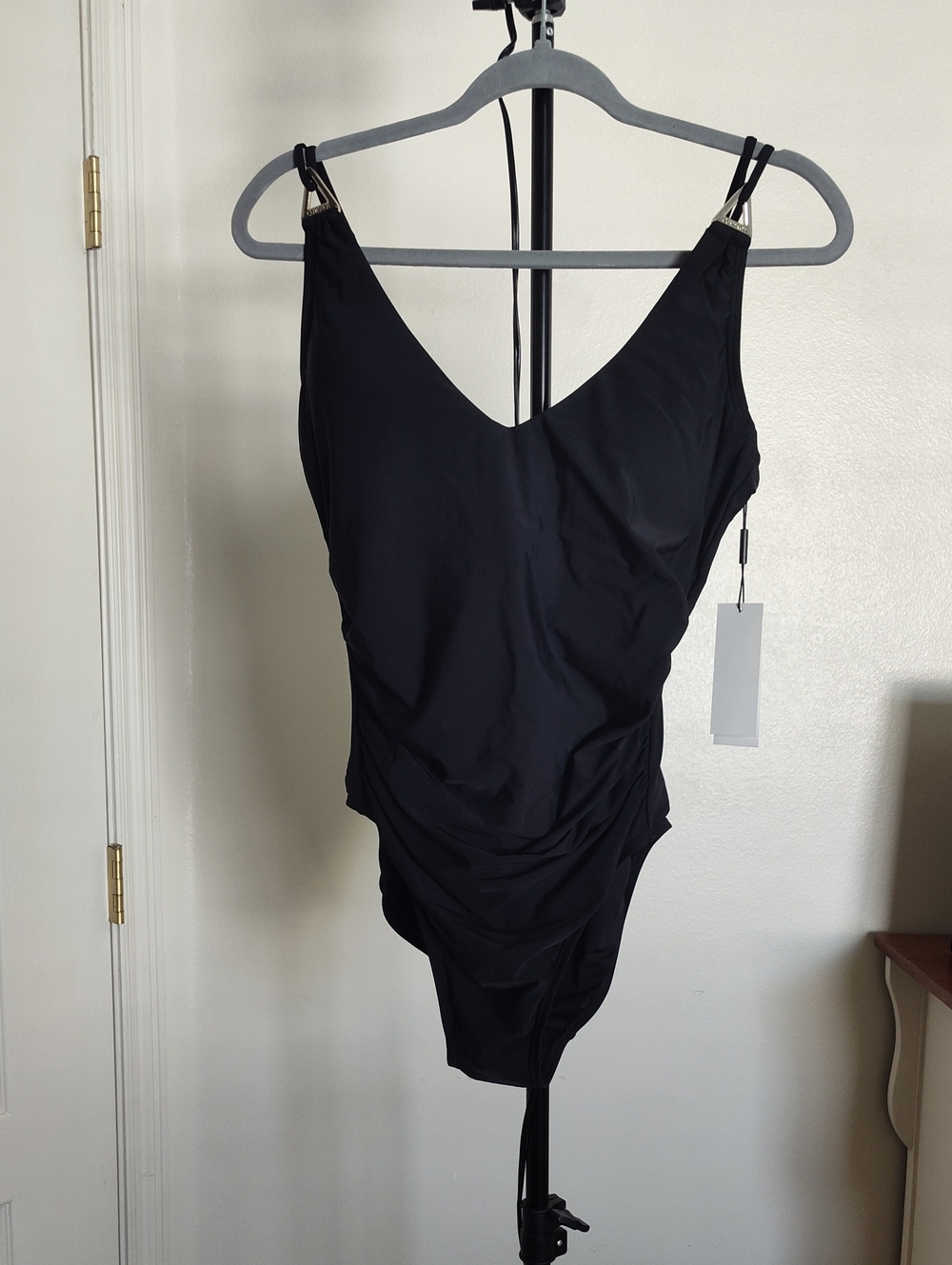 Calvin Klein Black One-Piece Swimsuit with Double Straps